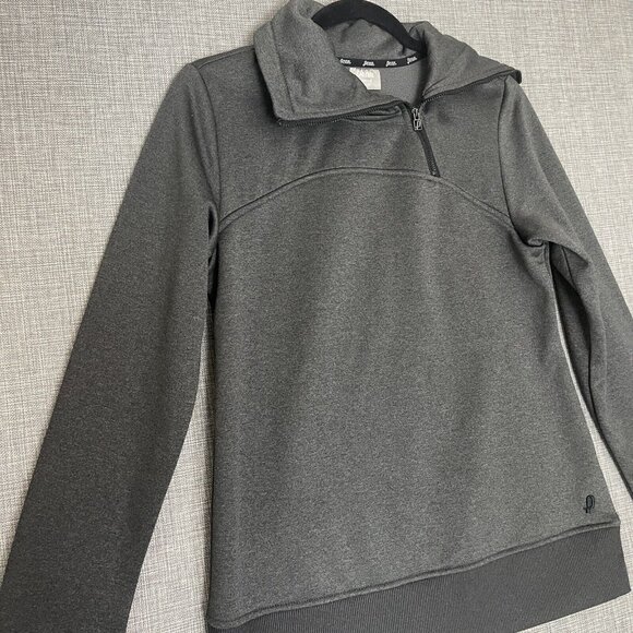 Penn Sport Sweater Womens Medium Turtle Neck Zip Tennis Heather Grey - Picture 2 of 16